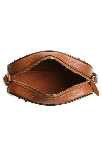 Valentino Studded Leather Crossbody Bag With Chain Strap In Brown