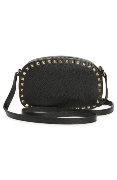 Valentino Garavani Valentino Rockstud Mini Grainy Leather Crossbody In Black