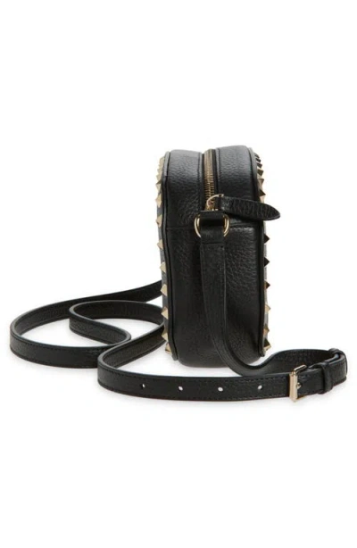 Valentino Garavani Valentino Rockstud Mini Grainy Leather Crossbody In Black