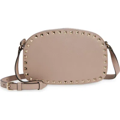 Valentino Powder Pink Leather Crossbody Bag In Pink