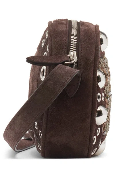 Valentino Garavani Mirror-embellished Stud-detailed Shoulder Bag In Black