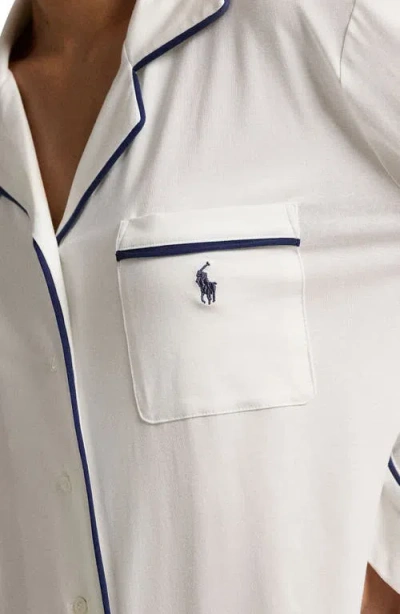 Polo Ralph Lauren Jersey Sleep Shirt In White Cloud In White