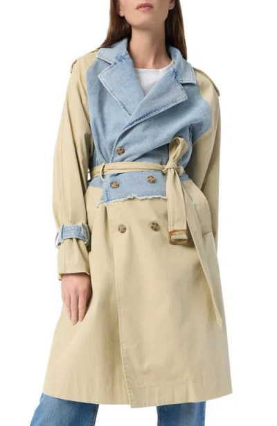 Do By Dee Ocleppo Julia Mixed Media Trench Coat In Brown
