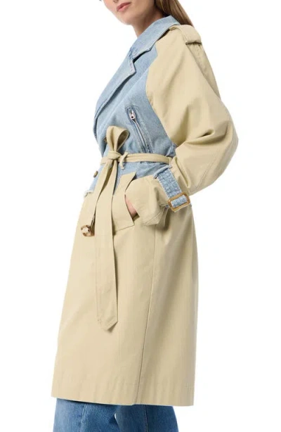 Do By Dee Ocleppo Julia Mixed Media Trench Coat In Brown