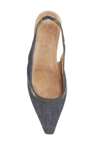 Brunello Cucinelli Denim Slingback Ballerinas In Blue