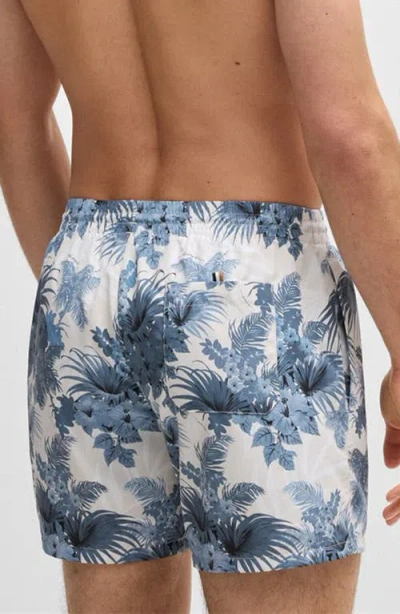 Hugo Boss Shorts Mit Blumen-print In Blue