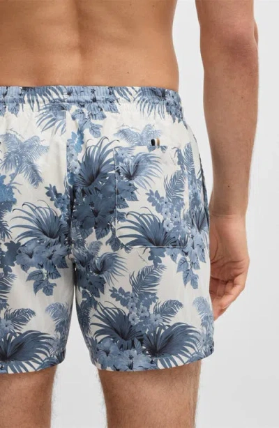 Hugo Boss Shorts Mit Blumen-print In Blue