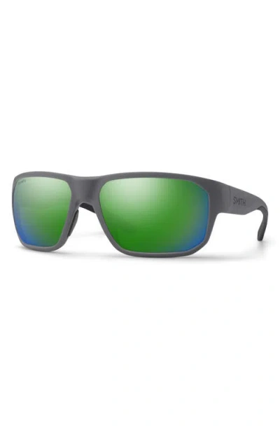 Smith Guides Choice Xl 63mm Chromapop™ Polarized Oversize Square Sunglasses In Green