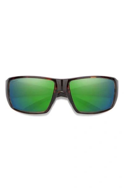 Smith Guide's Choice 62mm Polarized Oversize Wraparound Sunglasses In Green
