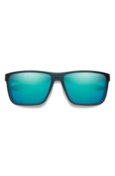 Smith Riptide 61mm Chromapop™ Polarized Sport Square Sunglasses In Blue