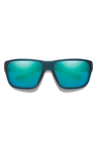 Smith Riptide 61mm Chromapop™ Polarized Sport Square Sunglasses In Green