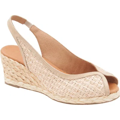 Andre Assous André Assous Audrey Slingback Espadrille Peep Toe Wedge Sandal In Silver