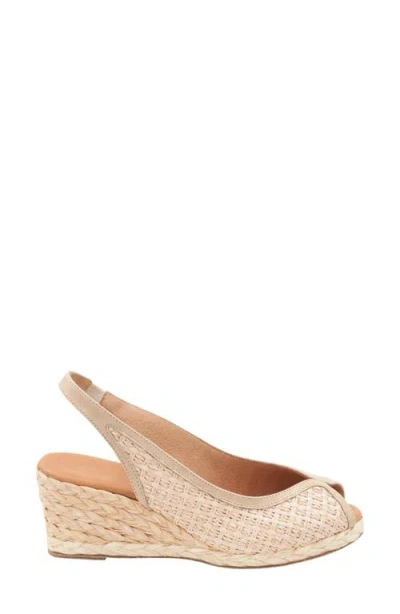 Andre Assous André Assous Audrey Slingback Espadrille Peep Toe Wedge Sandal In Silver