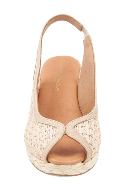 Andre Assous André Assous Audrey Slingback Espadrille Peep Toe Wedge Sandal In Silver