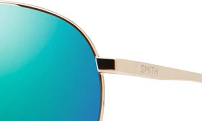 Smith Langley Ii 61mm Chromapop™ Polarized Aviator Sunglasses In Gold
