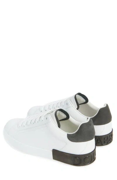 Dolce & Gabbana Portifano Panelled Leather Sneakers In White