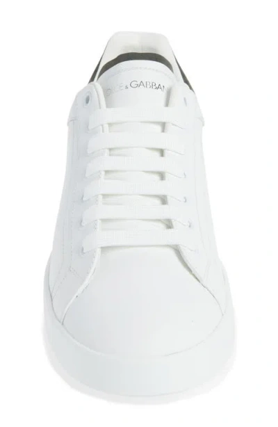 Dolce & Gabbana Portifano Panelled Leather Sneakers In White