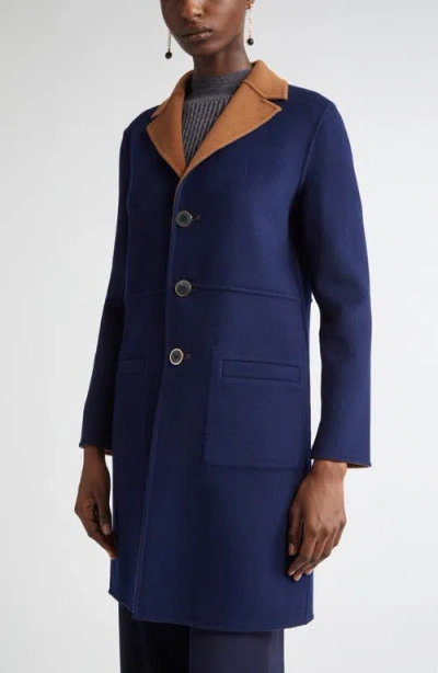 St John St. John Collection Two-tone Double Face Wool & Cashmere Coat In Brown