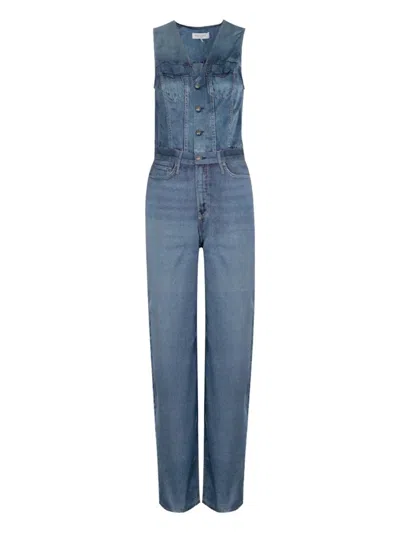 Rag & Bone Denim Button-fastening Jumpsuit In Blue