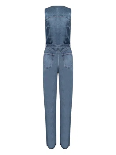 Rag & Bone Denim Button-fastening Jumpsuit In Blue