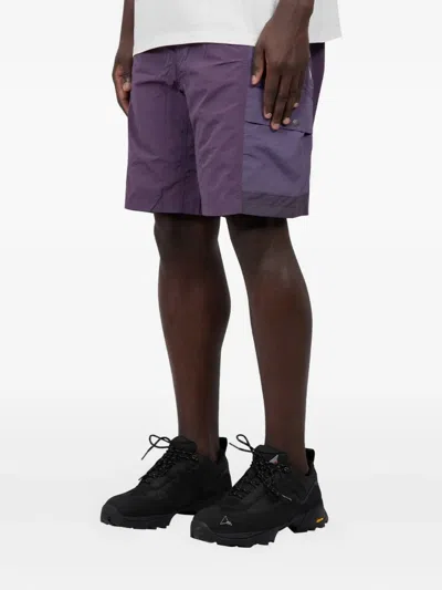 Gramicci Patchwork Cargo Shorts In Purple
