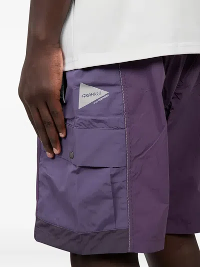 Gramicci Patchwork Cargo Shorts In Purple