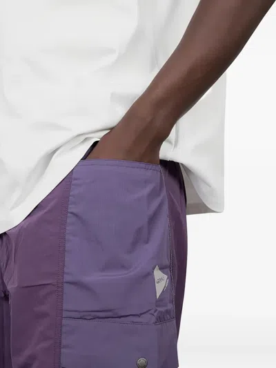 Gramicci Patchwork Cargo Shorts In Purple