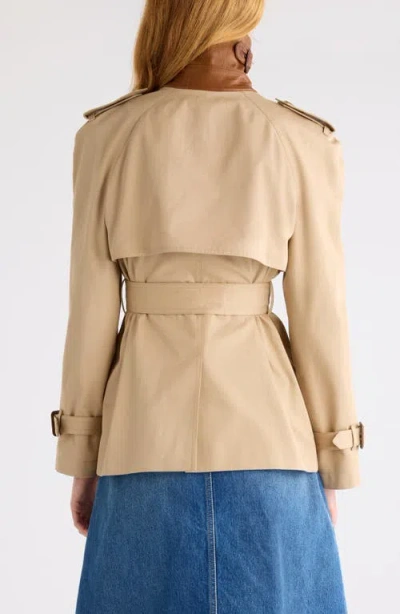 Chloé Short Trench Coat In Cotton Gabardine In Brown