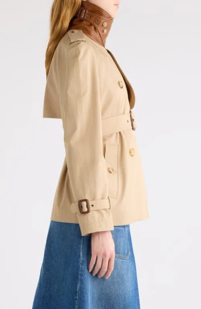 Chloé Short Trench Coat In Cotton Gabardine In Brown