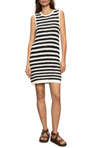 Sanctuary Waves Of Summer Shell Dress In Chalk Black Stripe In Black