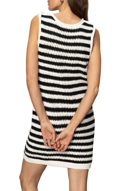 Sanctuary Waves Of Summer Shell Dress In Chalk Black Stripe In Black
