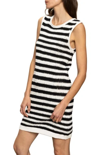 Sanctuary Waves Of Summer Shell Dress In Chalk Black Stripe In Black