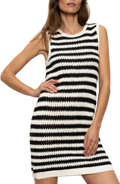Sanctuary Waves Of Summer Shell Dress In Chalk Black Stripe In Black