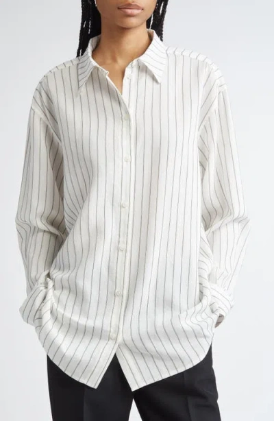 Totême Toteme Classic Stripe Button-up Shirt In White