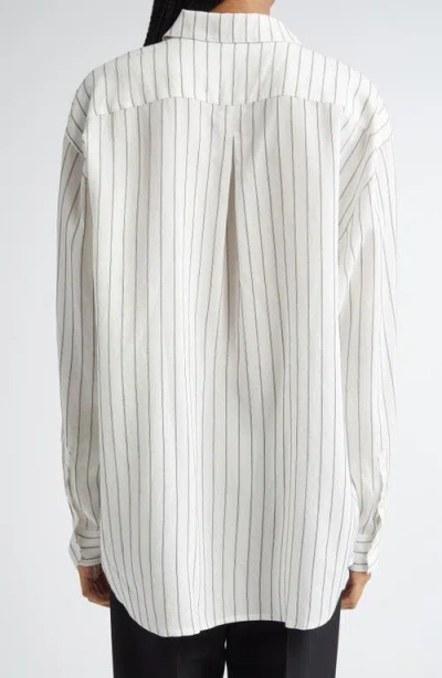 Totême Toteme Classic Stripe Button-up Shirt In White