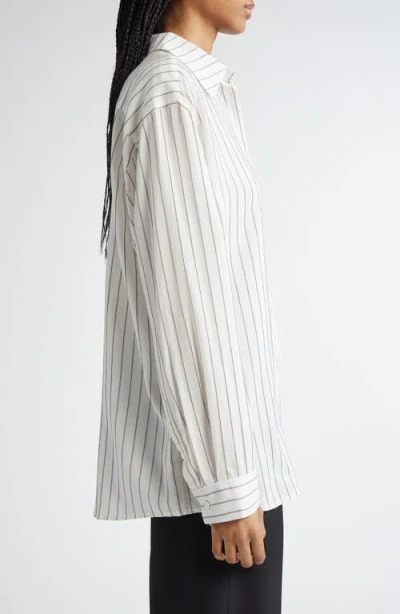 Totême Toteme Classic Stripe Button-up Shirt In White