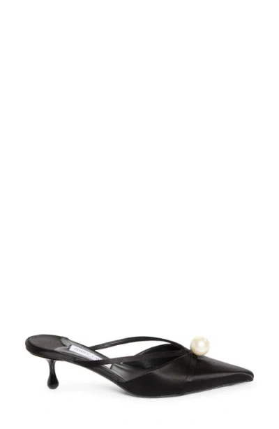 Jimmy Choo Pointed Toe Kitten Heel Sandals With Pearl Embellishment In Multi