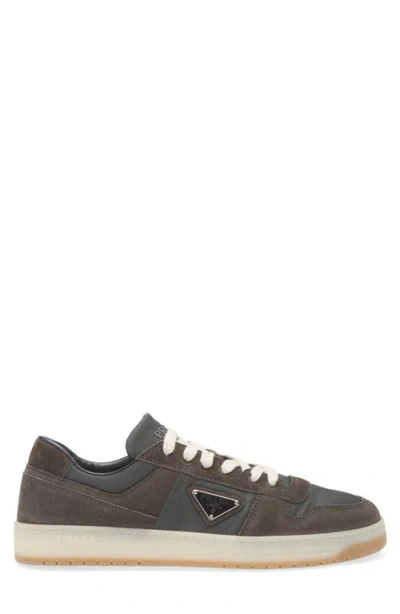 Prada Sneakers Downtown In Re-nylon And Gray Suede In Metallic