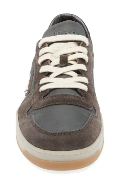 Prada Sneakers Downtown In Re-nylon And Gray Suede In Metallic