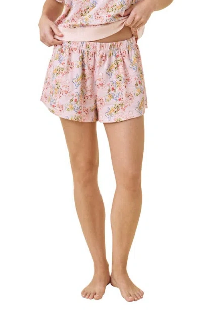 Papinelle Cotton Boxer Pajama Shorts In Pink