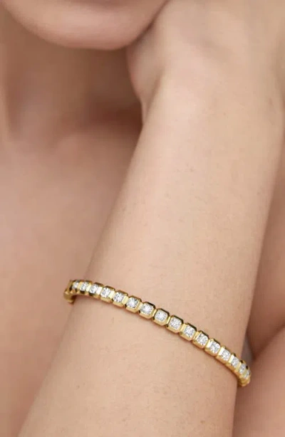 Monica Vinader Asscher Set Lab Created Diamond Bangle In Gold