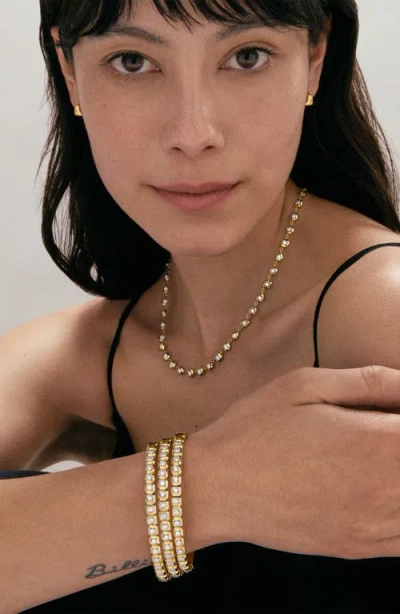 Monica Vinader Asscher Set Lab Created Diamond Bangle In Gold