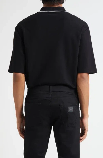 Dolce & Gabbana Cotton Pique Polo In Black