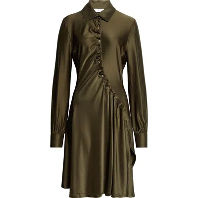 Rabanne Draped Jersey Mini Dress In Green