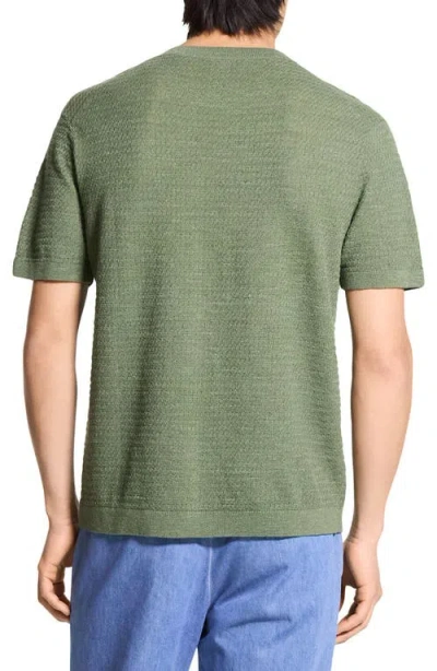 Theory Kolben Linen Tee In Green