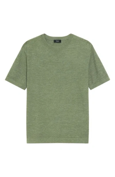 Theory Kolben Linen Tee In Green