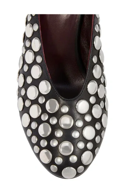 Khaite Cloak 75 Studded Leather Wedge Mules In Black