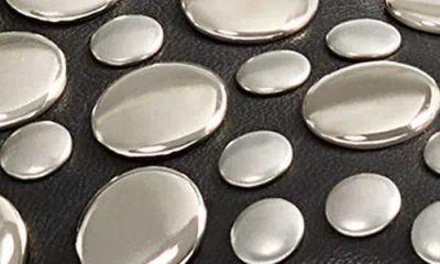 Khaite Cloak 75 Studded Leather Wedge Mules In Black