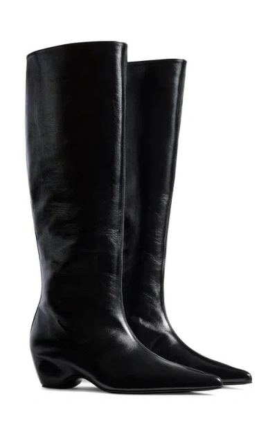 Khaite Square-toed Boots In Black