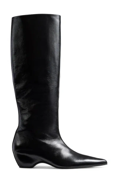 Khaite Square-toed Boots In Black
